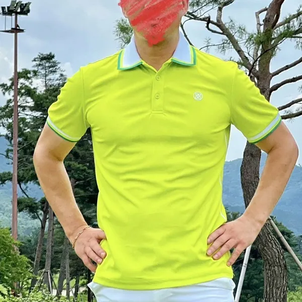 지포어 컨트라스트 컬러 폴로 티셔츠 -라임 (MAN)