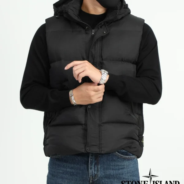 스톤아일랜드 가먼트다잉 구스다운 패딩 조끼