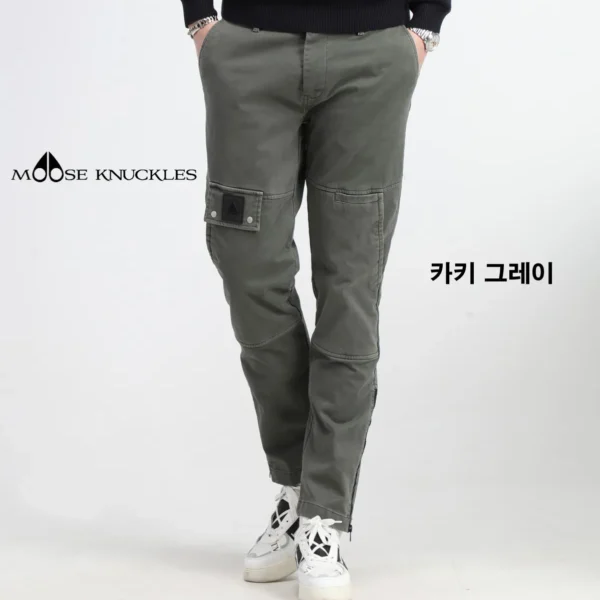 무스너클 가먼트 다잉 사각 패치 지퍼 팬츠