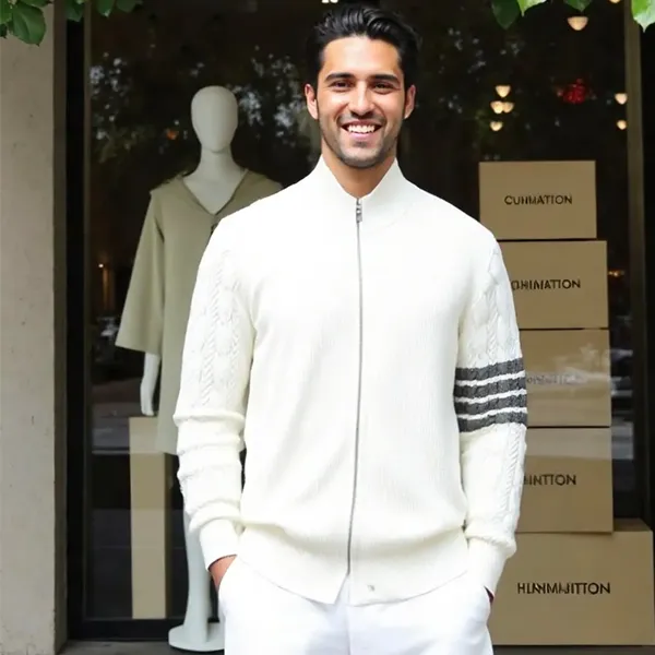 톰브라운 니트 집업자켓