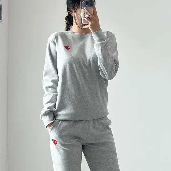 꼼데가르송 라운드 맨투맨 & 조거팬츠 기모 세트 #8554