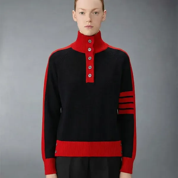 톰브라운 밀라노 사선 4바 폴라넥 스웨터 #3233