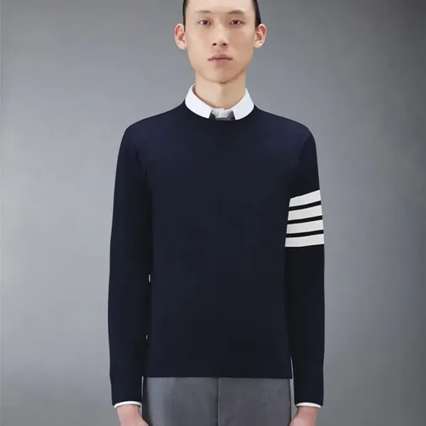 톰브라운 밀라노 사선 완장 라운드 니트 🍀#2417