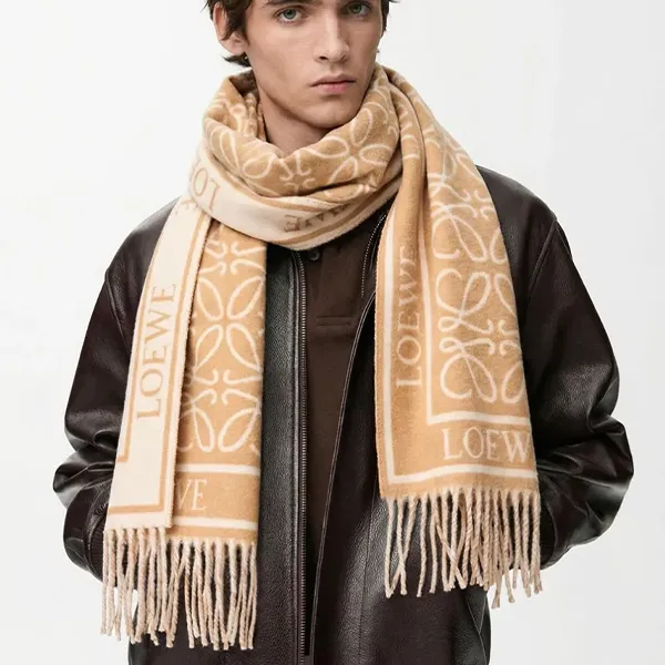로에베 아나그램 울 자카드 태슬 숄 머플러 🍀#3030