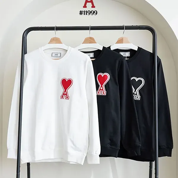 아미 수입 빅하트 로고 패치 크루넥 맨투맨 티셔츠 🍀#11999