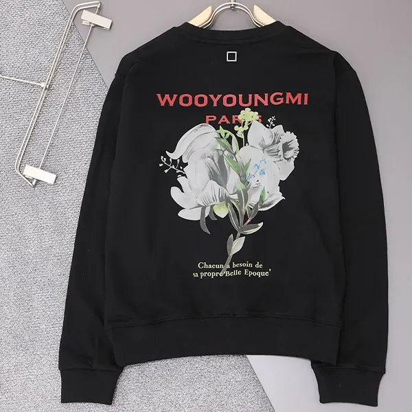 우영미 레드 로고 플라워 프린트 맨투맨 🍀#0878