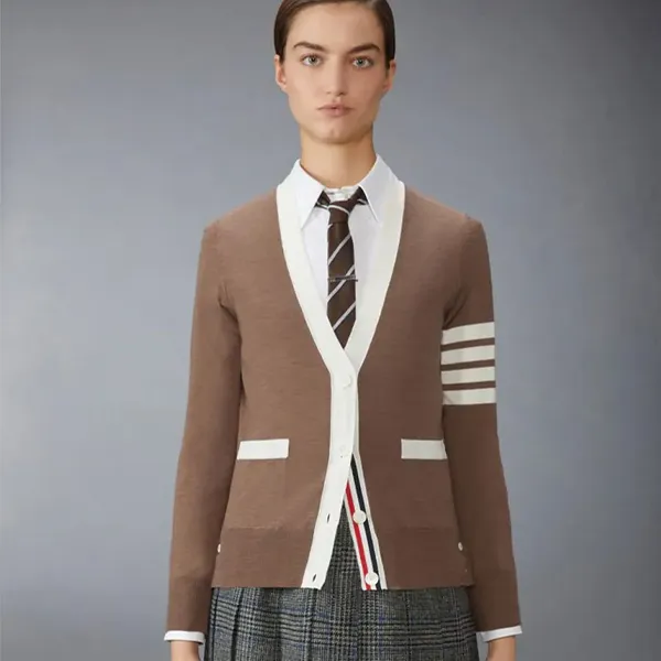 톰브라운 밀라노 4바 스티치 V넥 가디건#2346