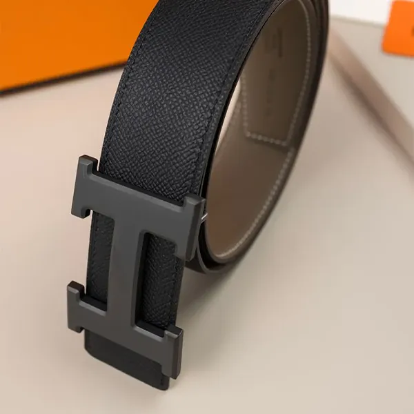 에르메스 H 벨트 버클 & 리버서블 가죽 스트랩 양면벨트 #5597