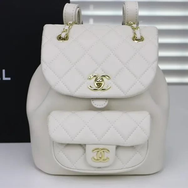 샤넬 24SS 듀마 백팩 원포켓 스몰 카프스킨 화이트❗#31036 #6255 #1170