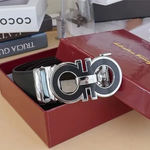 페라가모 수입 간치니 실버블랙 남성 자동벨트 #12306