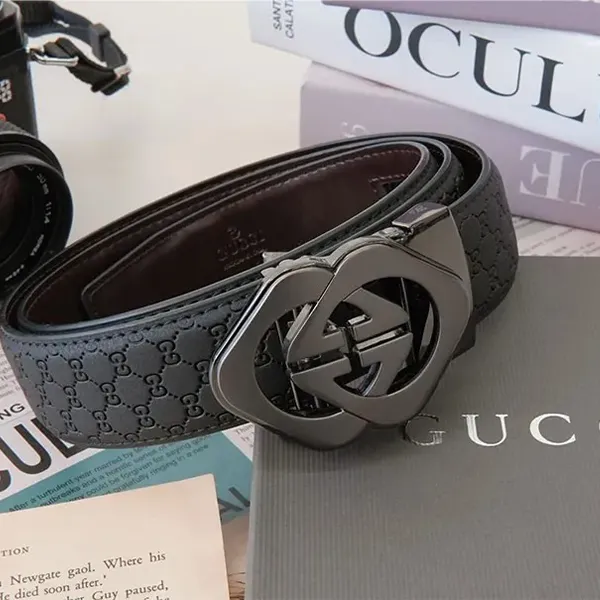 구찌 남성용 시마 GG로고 스퀘어 버클 자동벨트🔆#13072