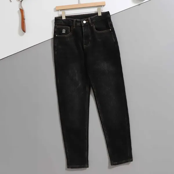 브루넬로쿠치넬리 레더 패치 기모 데님 팬츠 입고💢 #남성하의 #청바지