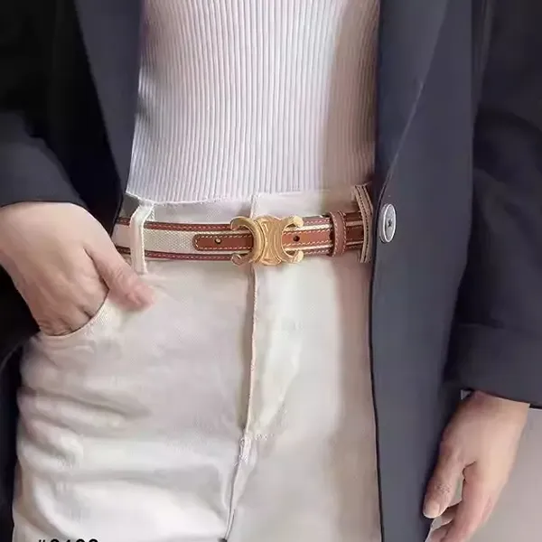 셀린느 미디엄 트리옹프 캔버스 벨트 🍀#0102