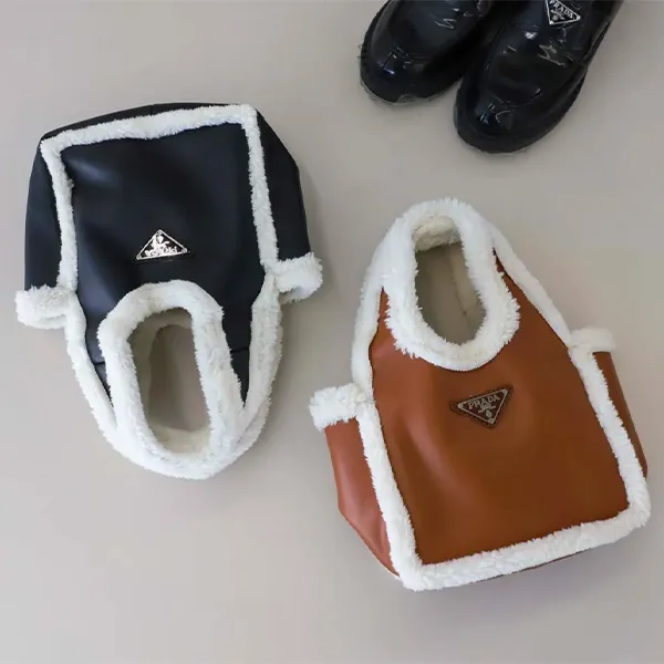 프라다 시어링 미니 핸드백 - 코냑 - 수입 입고💢 #가방