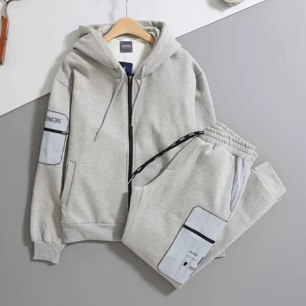 어메이징크리 포인트 포켓 후드 집업 & 기모 조거 팬츠 set #남성세트 #트레이닝셋