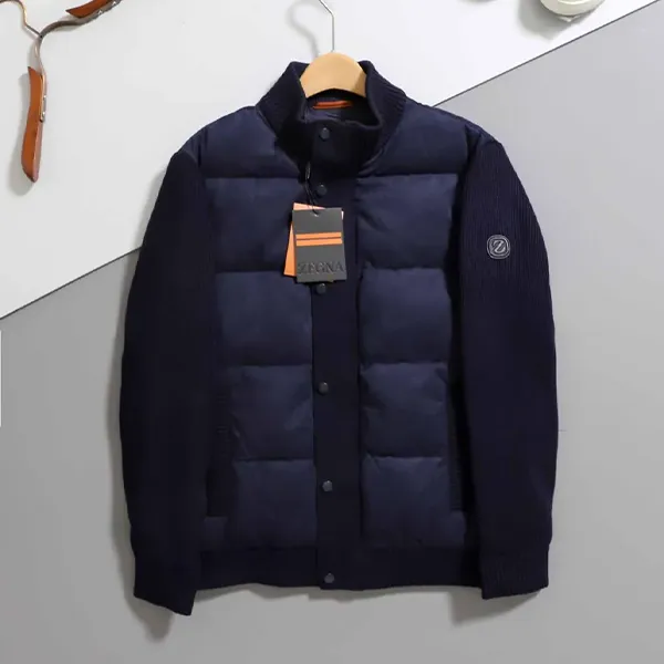 제냐 수입 스웨이드 풀집업 니트 자켓