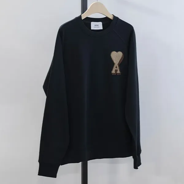 아미 빅 하트 로고 코튼 스웨트셔츠 블랙 신상입고💢 #상의 #티셔츠 #12592
