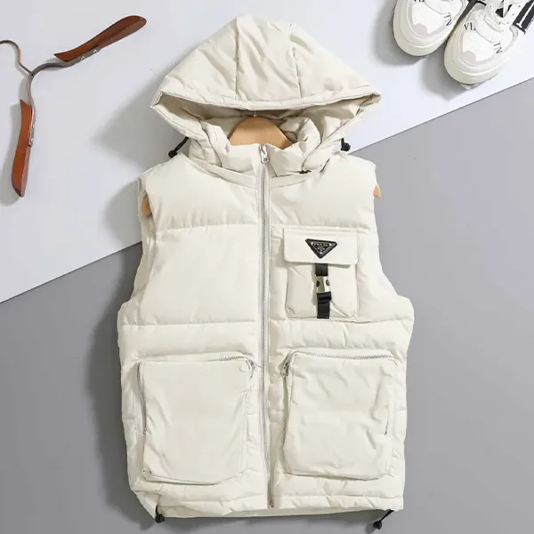 프라다 리나일론 멀티 포켓 패딩 조끼 입고💢 #남성상의 #패딩조끼