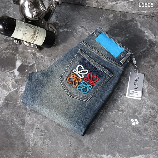 로에베 아나그램 진청 데님 팬츠 신상입고 하의 팬츠