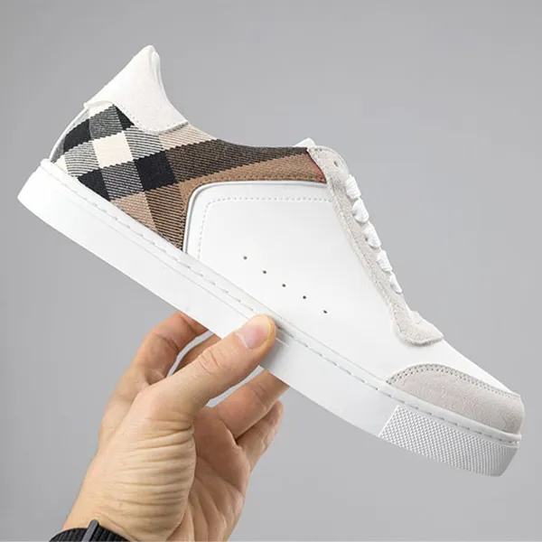 버버리 레더 스웨이드 하우스 체크 코튼 스니커즈 신상 입고💢#신발 #3380