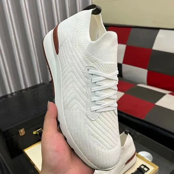 브루넬로쿠치넬리 레더패치 니트 러너스니커즈