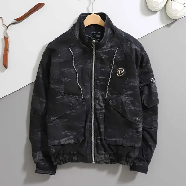 필립플레인 블랙 카모플라쥬 보머 재킷 입고💢 #남성상의 #자켓